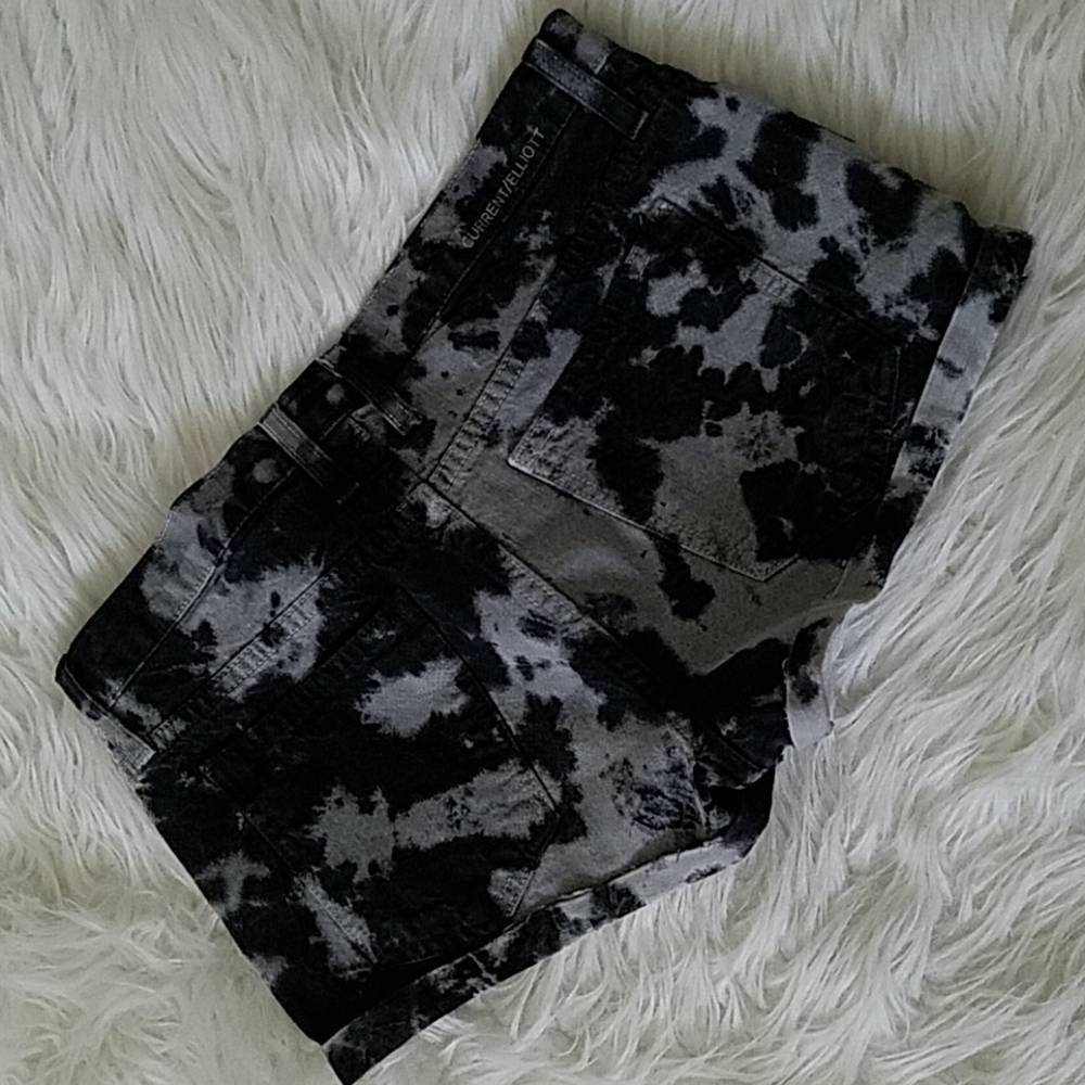 Current/Elliott Python Black Frayed Short Denim 26 - image 3